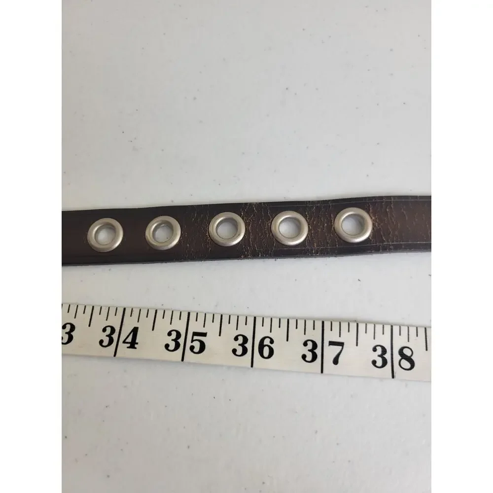 Grommet‎ Classic Casual Belt Brown Bonded Leather Lined Thin Women's Size Large